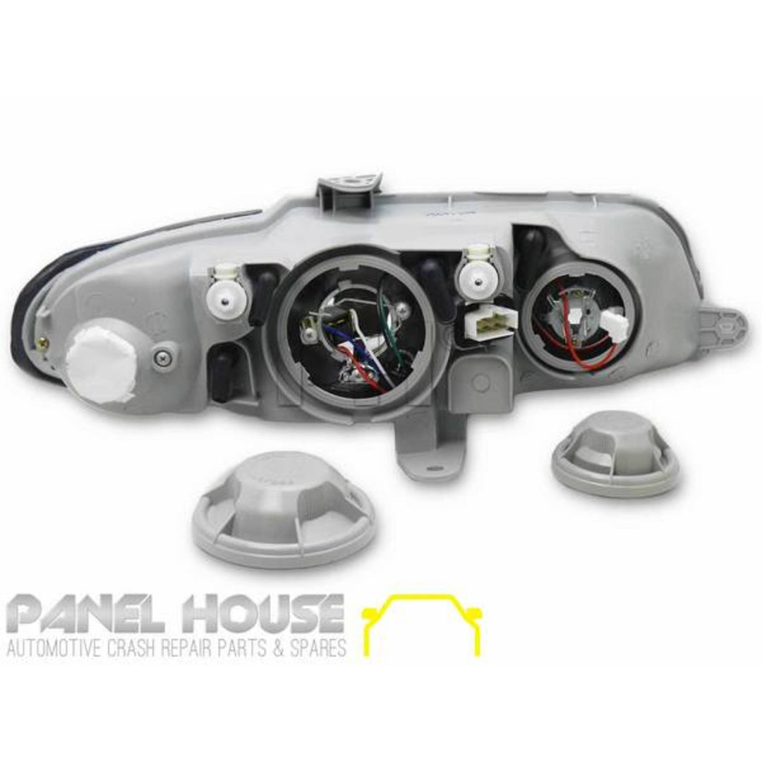 Headlights PAIR Chrome fits Holden Commodore VX VU 2000 - 2002