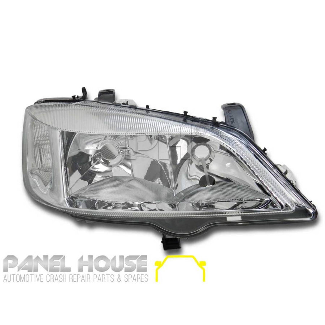 Headlights PAIR Chrome fits Holden TS Astra Sedan & Hatch 1998 - 2004