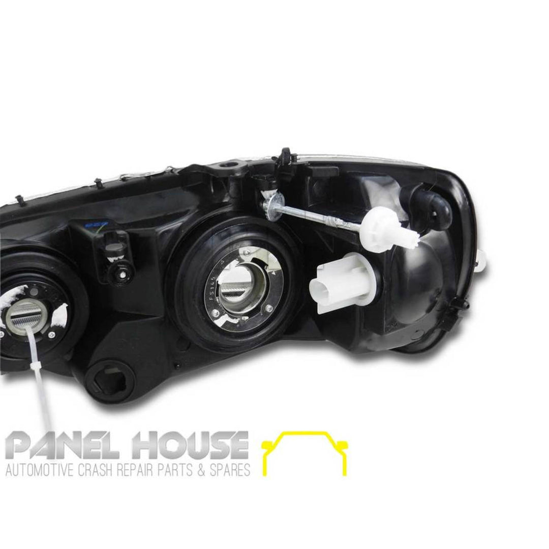 Headlights PAIR Chrome fits Holden TS Astra Sedan & Hatch 1998 - 2004