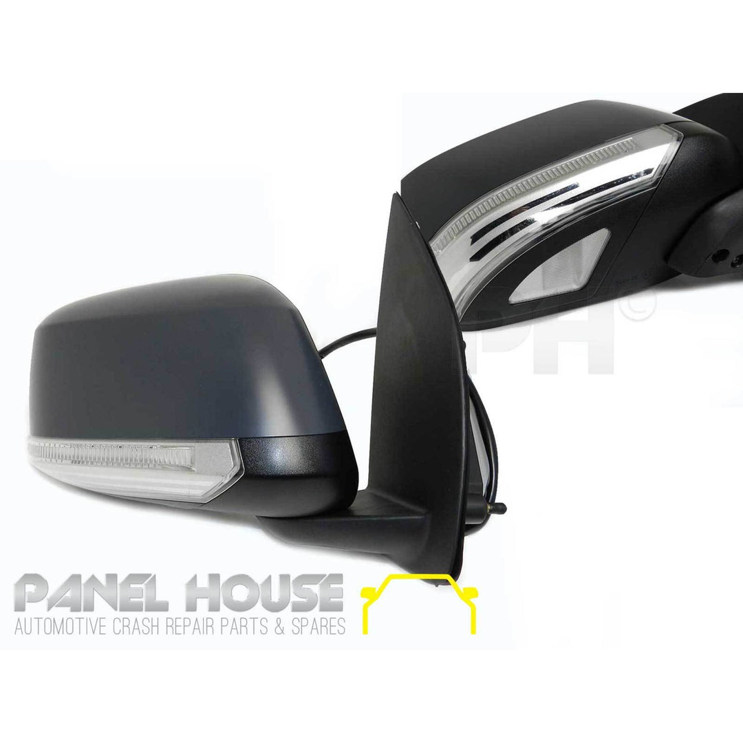 Door Mirrors PAIR Primed Heated Courtesy Light Fits Nissan Navara D40