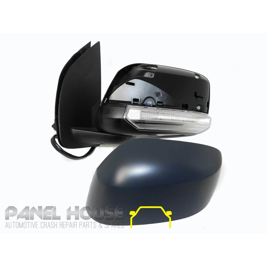 Door Mirrors PAIR Primed Heated Courtesy Light Fits Nissan Navara D40