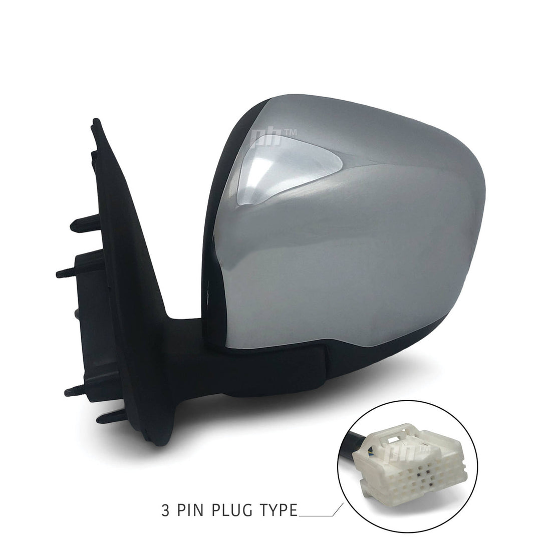 Door Mirrors PAIR Chrome Electric fits Nissan Navara D23 NP300 2015 - 2020