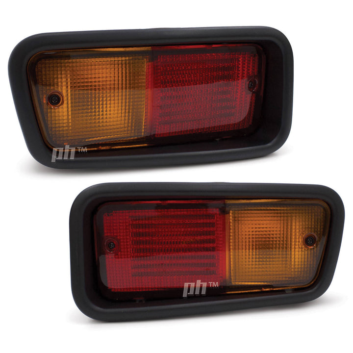 Rear Bumper Tail Lights PAIR With Surround & Wiring fits Nissan Patrol GQ GU Wagon 1992 - 2016