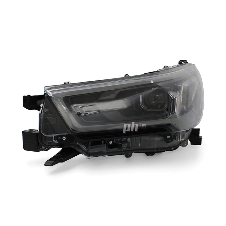 Headlights PAIR LED Black & Grey fits Toyota Hilux N80 SR5 Rogue 06/2020 - 2024