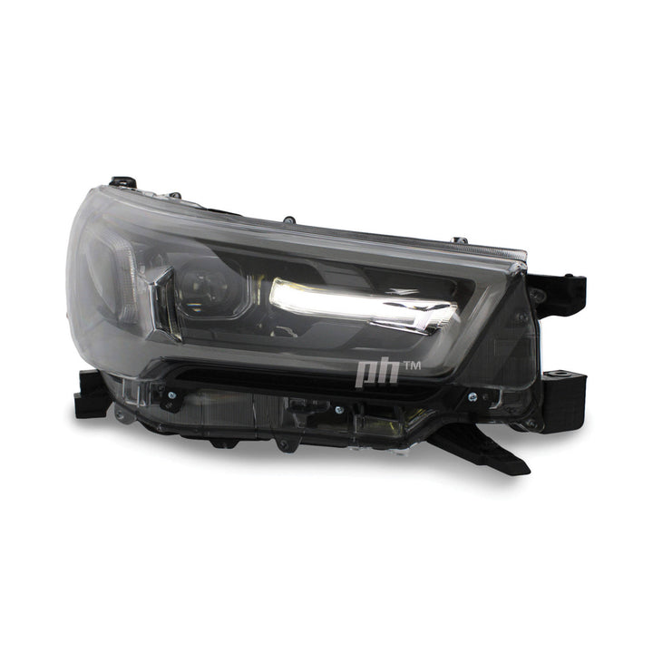 Headlights PAIR LED Black & Grey fits Toyota Hilux N80 SR5 Rogue 06/2020 - 2024