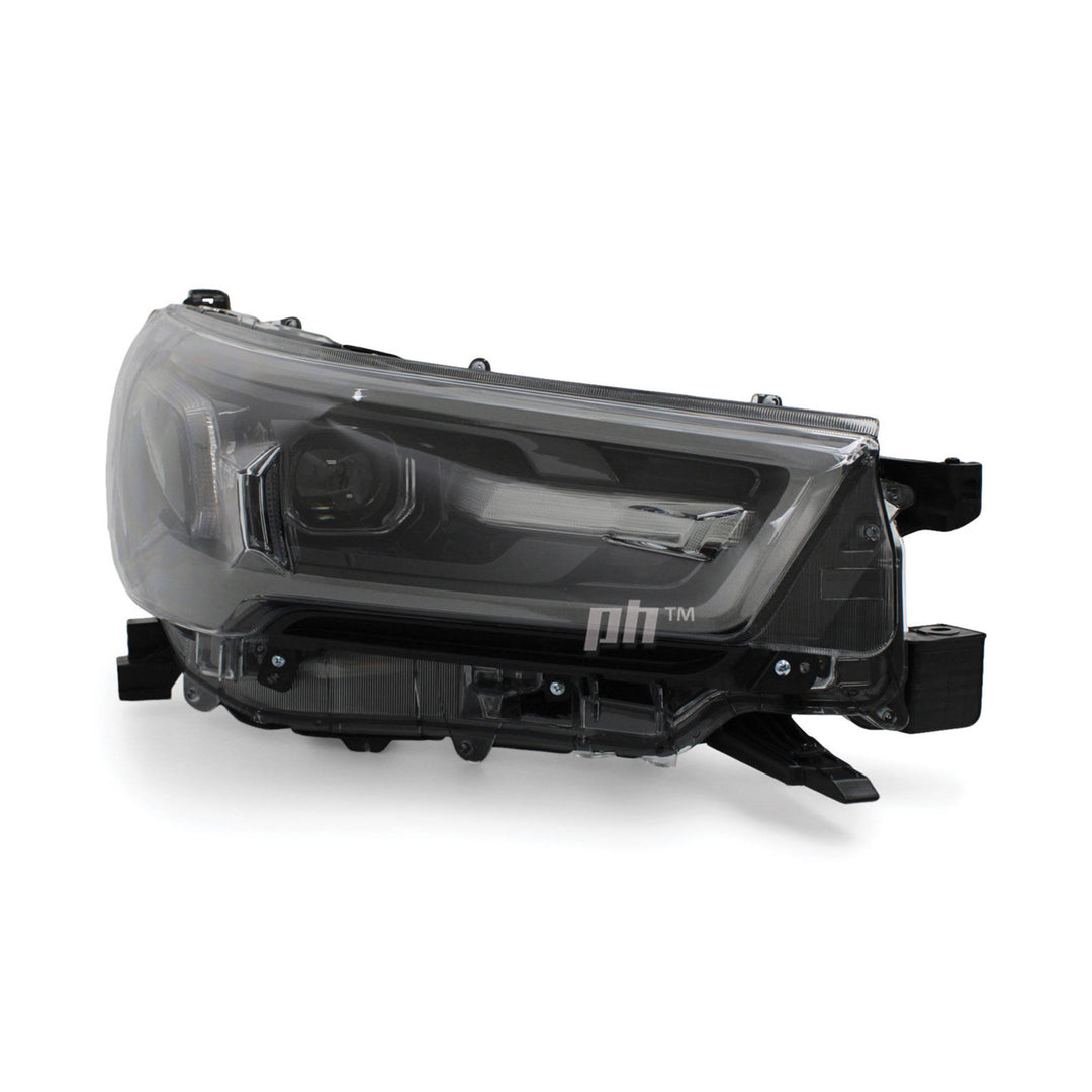 Headlights PAIR LED Black & Grey fits Toyota Hilux N80 SR5 Rogue 06/2020 - 2024