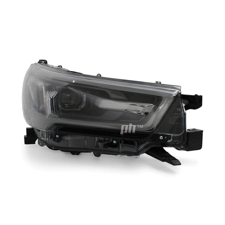 Headlights PAIR LED Black & Grey fits Toyota Hilux N80 SR5 Rogue 06/2020 - 2024