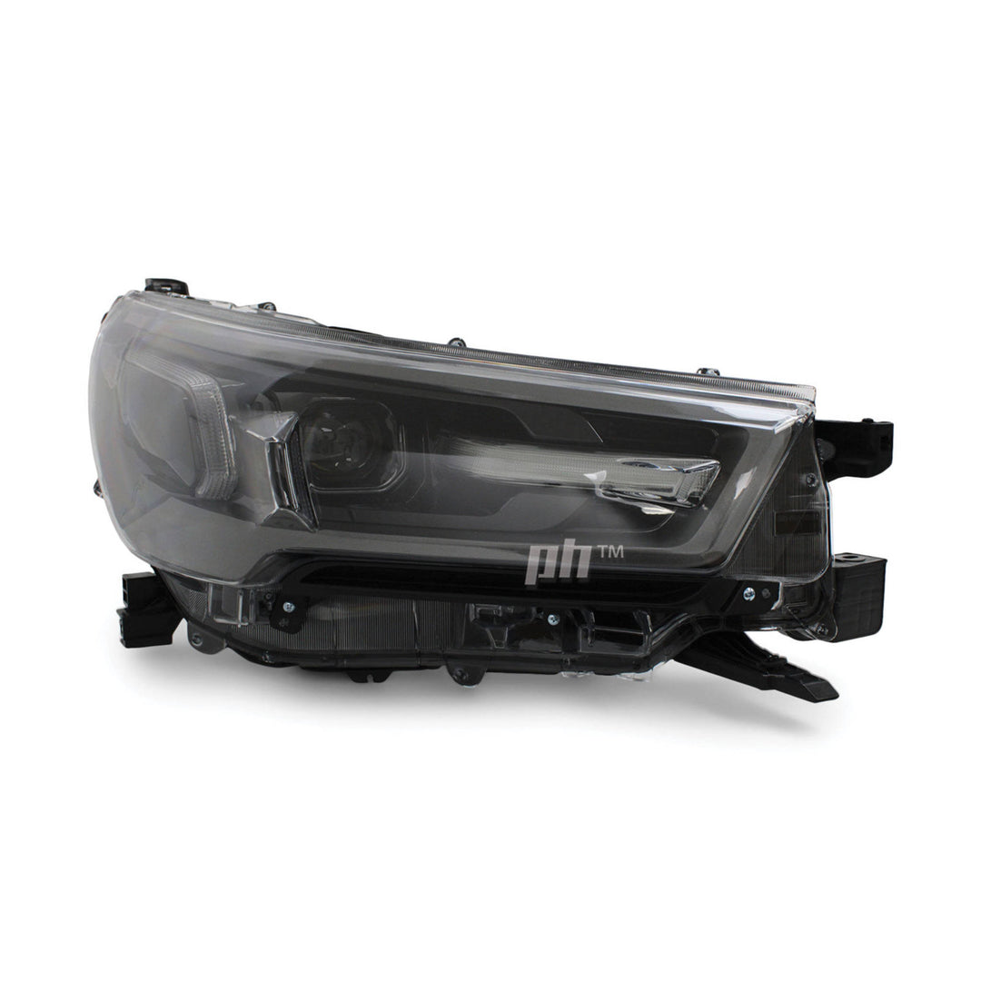 Headlights PAIR LED Black & Grey fits Toyota Hilux N80 SR5 Rogue 06/2020 - 2024