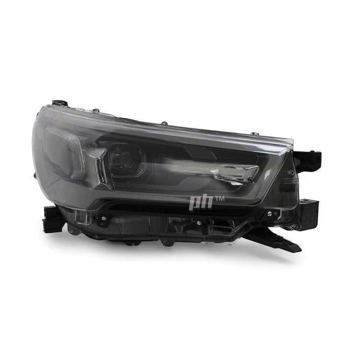 Headlights PAIR LED Black & Grey fits Toyota Hilux N80 SR5 Rogue 06/2020 - 2024