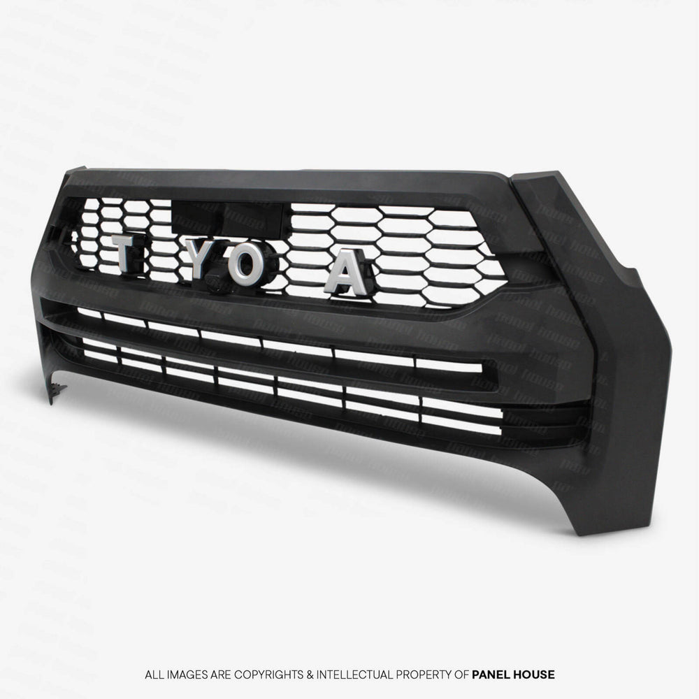 Letter Style Grill Black with Silver letters Fits Toyota Hilux N80 Rogue 2020 - 2024