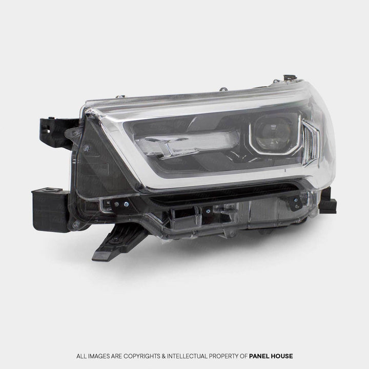 Headlights PAIR LED Black & Chrome fits Toyota Hilux N80 06/2020 - 2024