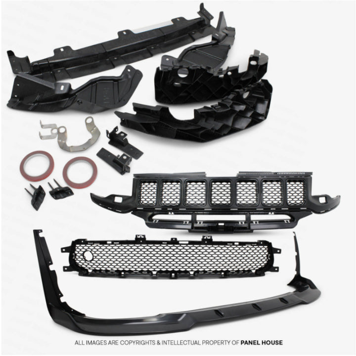 Front Bumper Bar Kit Trackhawk Style fits Jeep Grand Cherokee 2016 - 2022