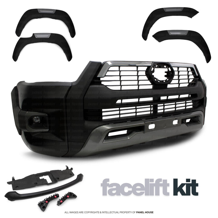 Front Bumper Upgrade Facelift Rogue Style Kit fits Toyota Hilux N80 2020 - 2025 Workmate SR SR5