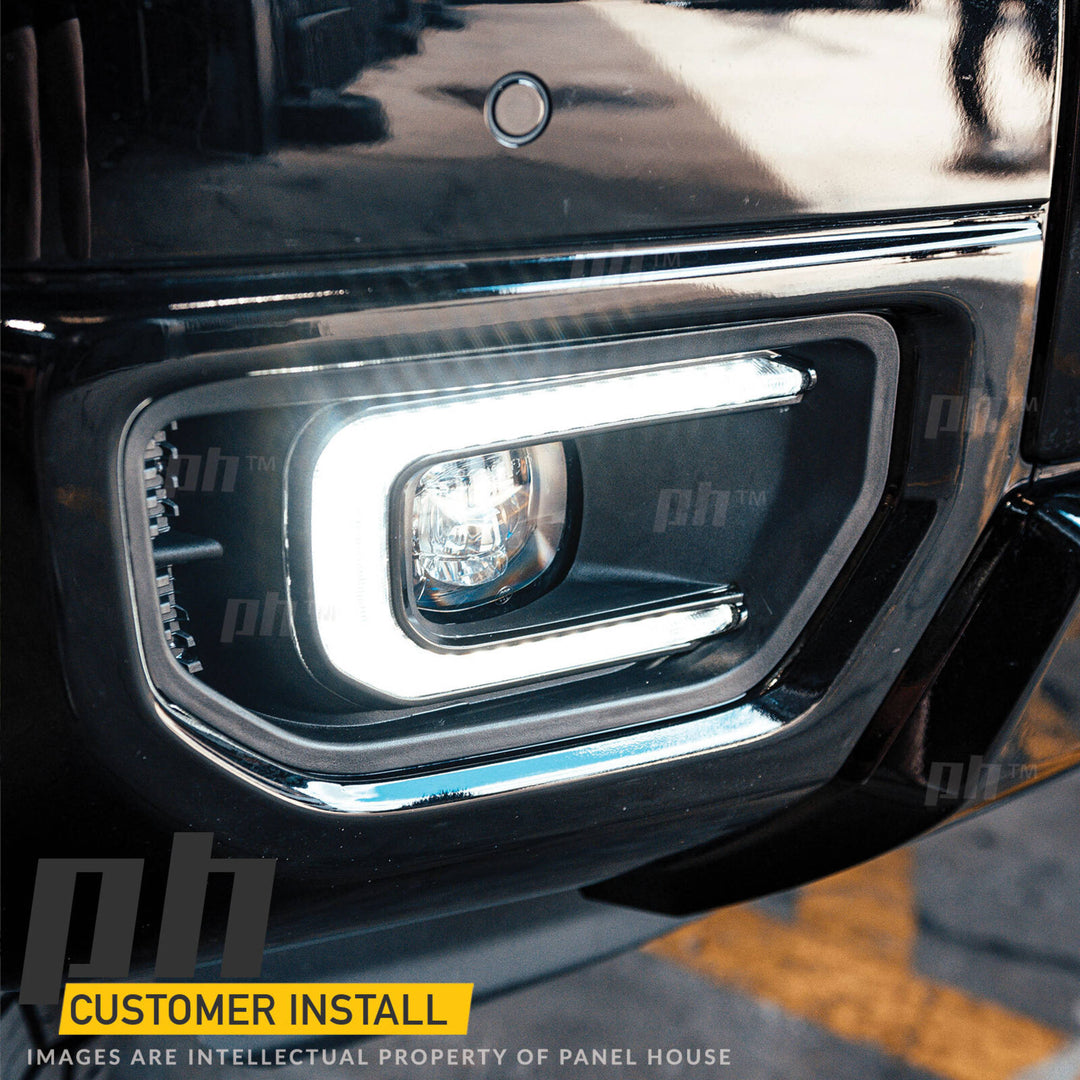 Chrome Trim Fog Light Surrounds With DRL PAIR fits Ford Ranger NEXT GEN 2022- XL XLS XLT Sport