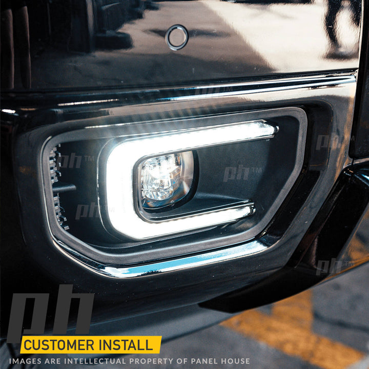 Chrome Trim Fog Light Surrounds With DRL PAIR fits Ford Ranger NEXT GEN 2022- XL XLS XLT Sport
