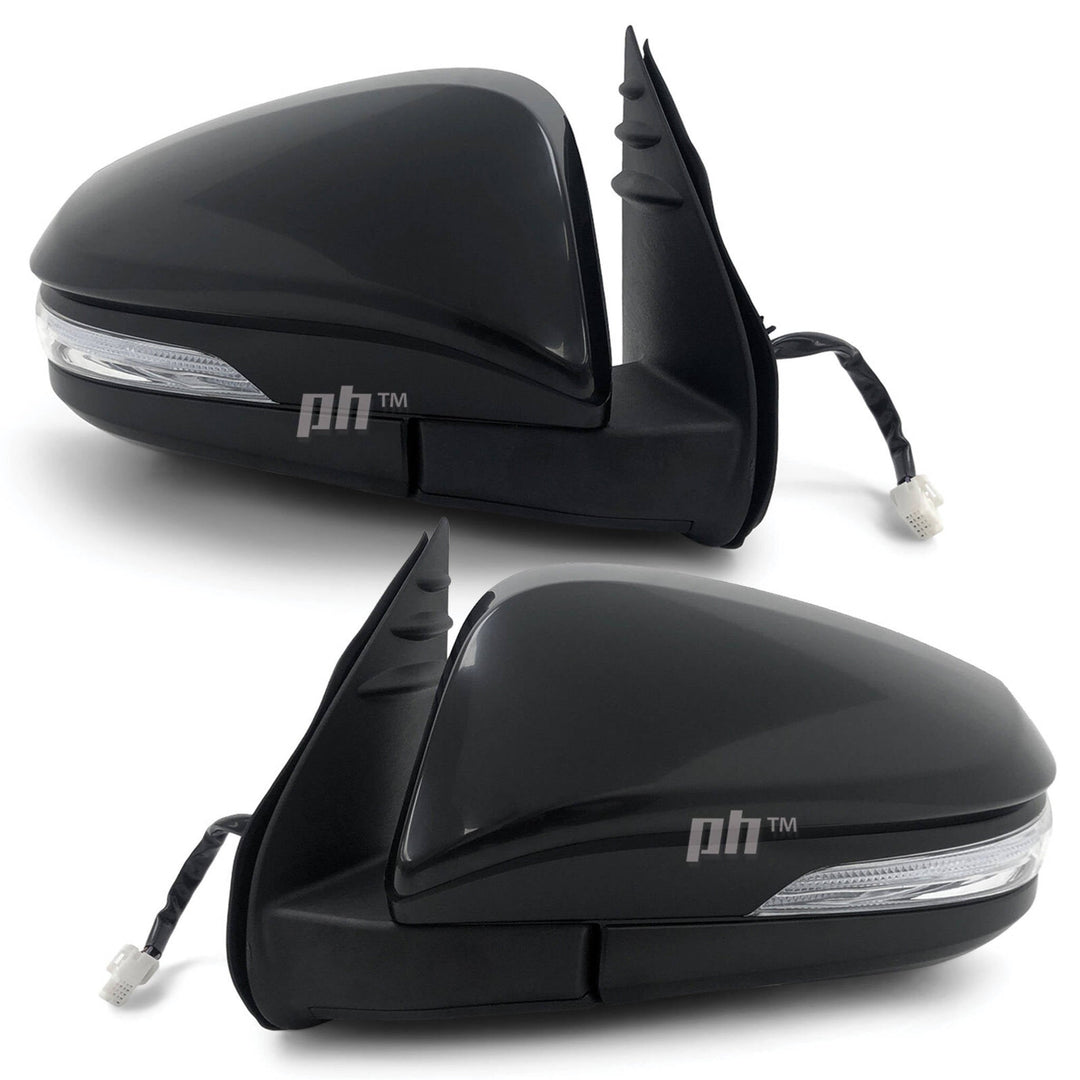Door Mirrors PAIR Black Electric Auto Fold Fits Toyota Hilux N80 15 - 21 SR5