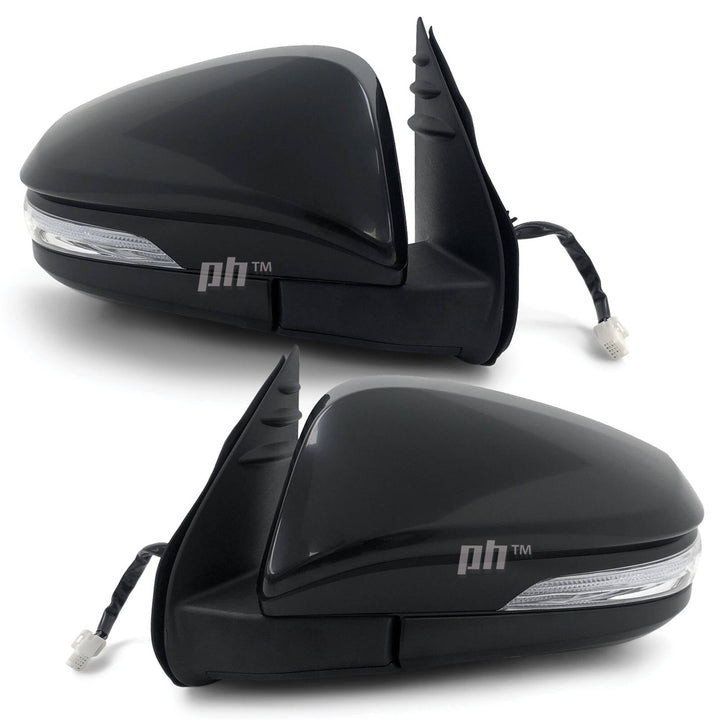 Door Mirrors PAIR Black Electric Auto Fold Fits Toyota Hilux N80 15 - 21 SR5