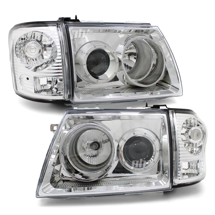 Headlight & Corner Light SET CHROME Projector Fits Toyota Hilux SR5 2001 - 2005