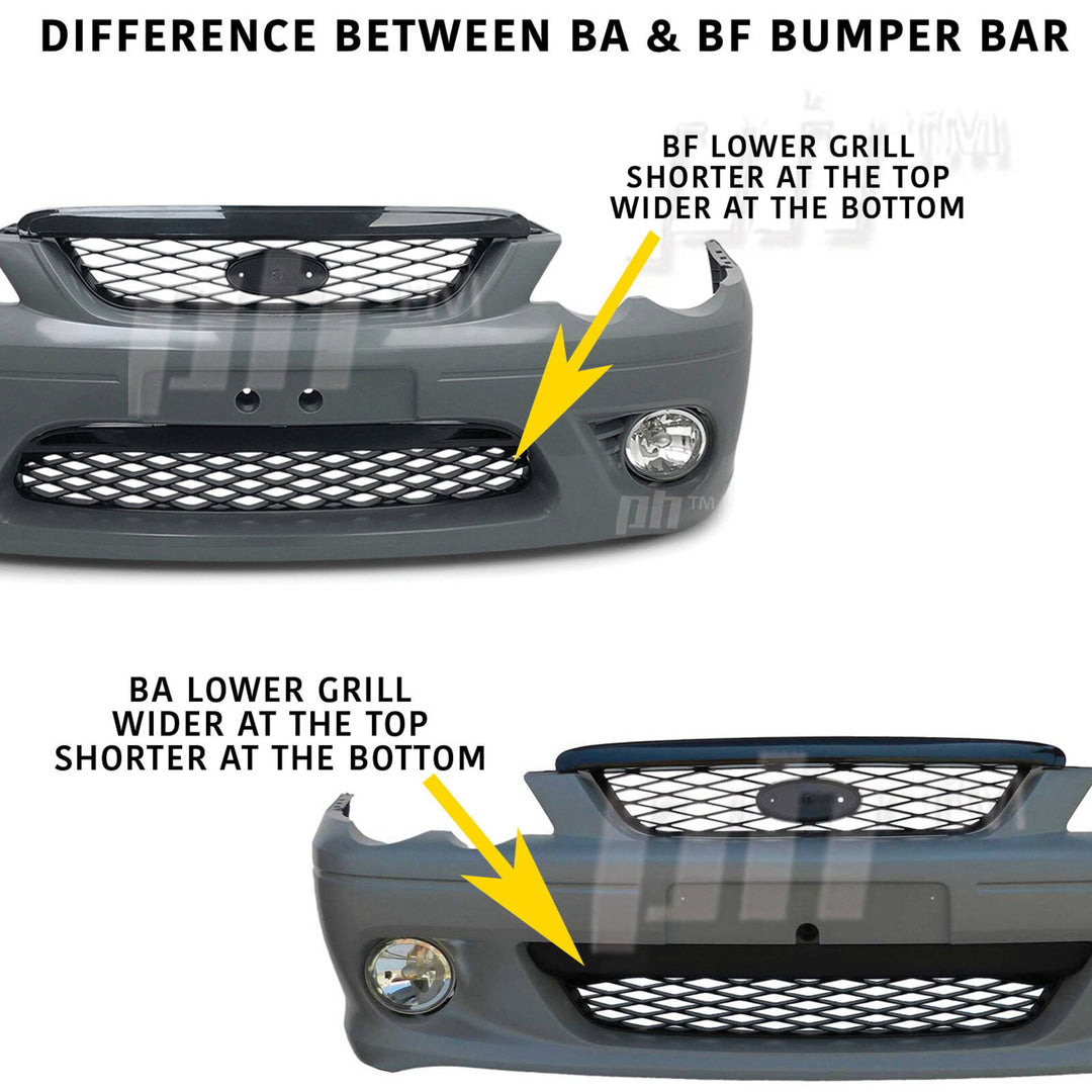 Front Bumper Kit + Grills & Fog Lights fits Ford Falcon BF XR6 XR8 2005 - 2008