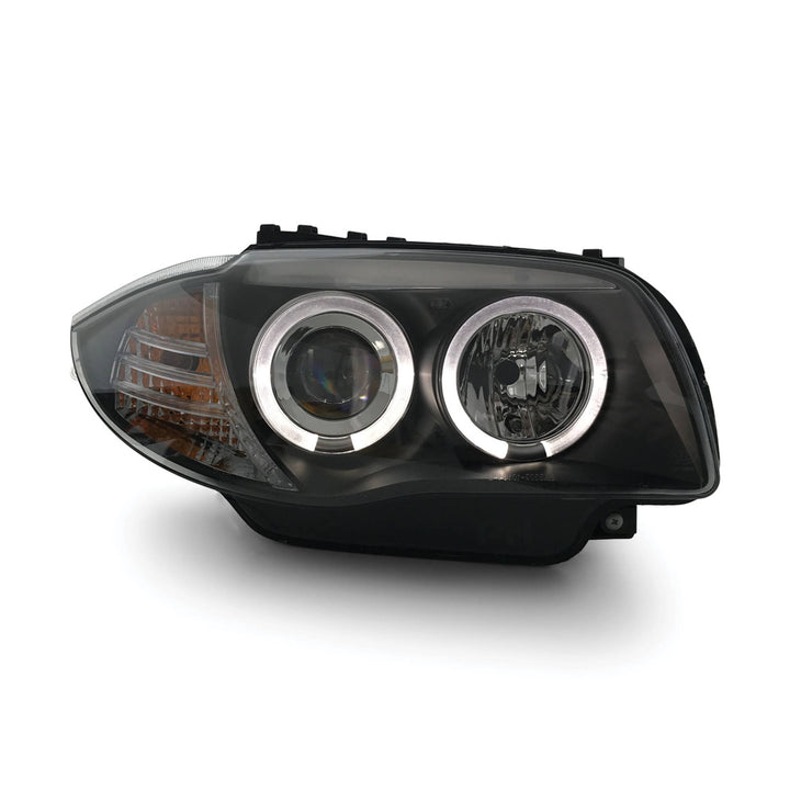 Headlights PAIR LED Black DRL Style Halo Upgrade fits BMW 1 Series E81 E82 E87