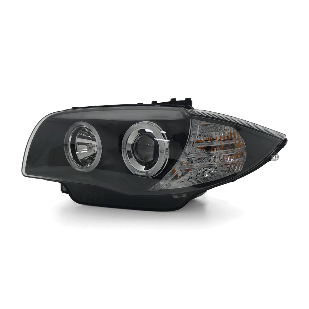 Headlights PAIR LED Black DRL Style Halo Upgrade fits BMW 1 Series E81 E82 E87