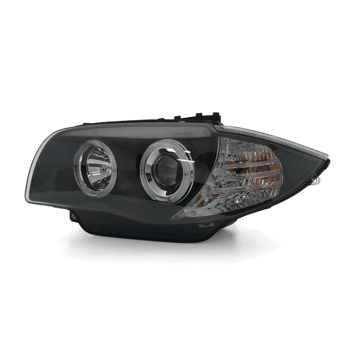 Headlights PAIR LED Black DRL Style Halo Upgrade fits BMW 1 Series E81 E82 E87