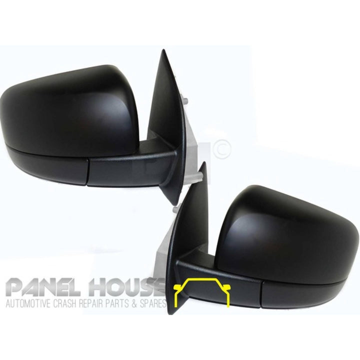 Door Mirrors PAIR Black Electric fits Ford Ranger PX Ute 2011-2015
