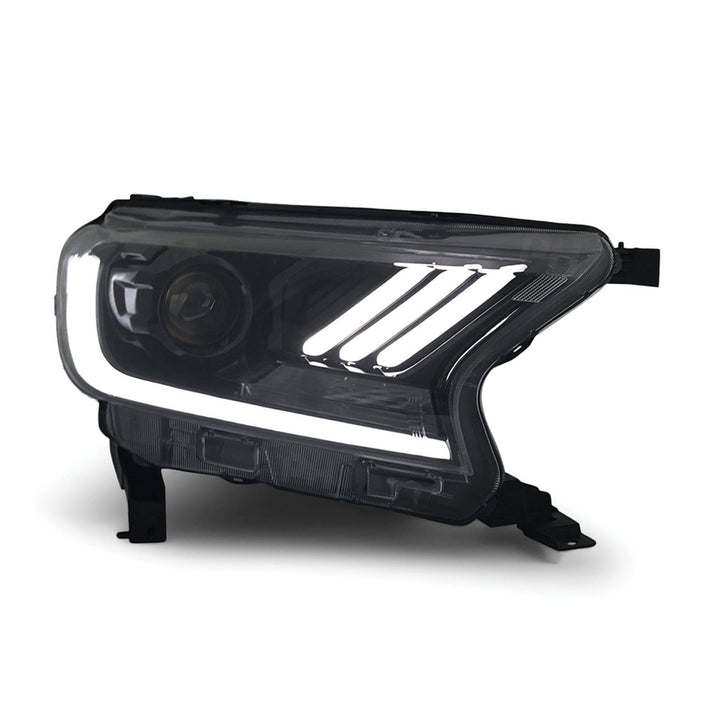 Headlights Black PAIR LED Sequential Indicator fits Ford Ranger PX MK2 MK3 2015 - 2022