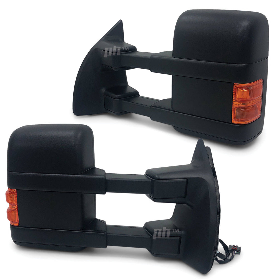 Extendable Towing Mirrors PAIR Heated Indicator fits Ford F250 350 2008 - 2015