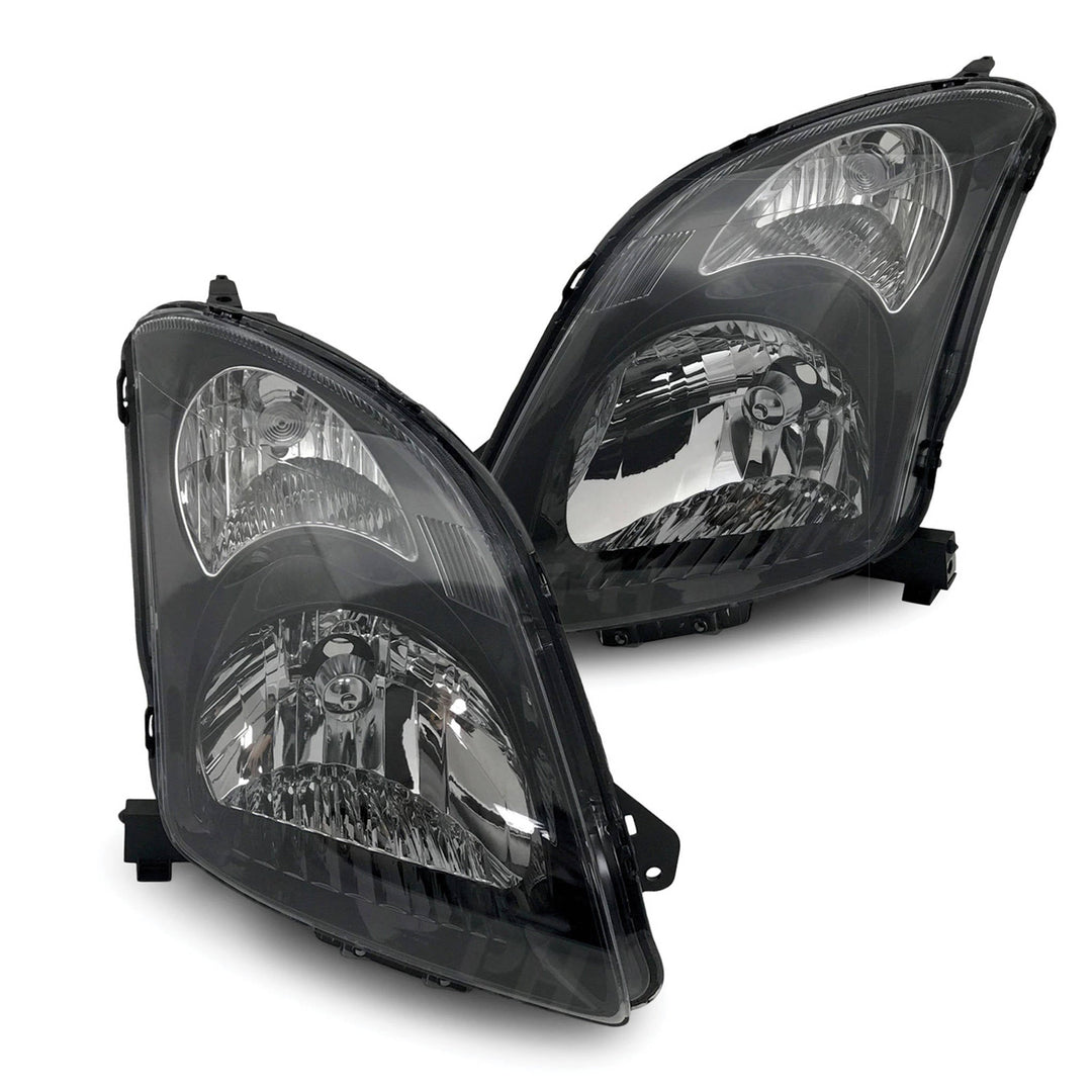 Headlights Black PAIR Fits Suzuki Swift Sport RS416 2005 - 2010