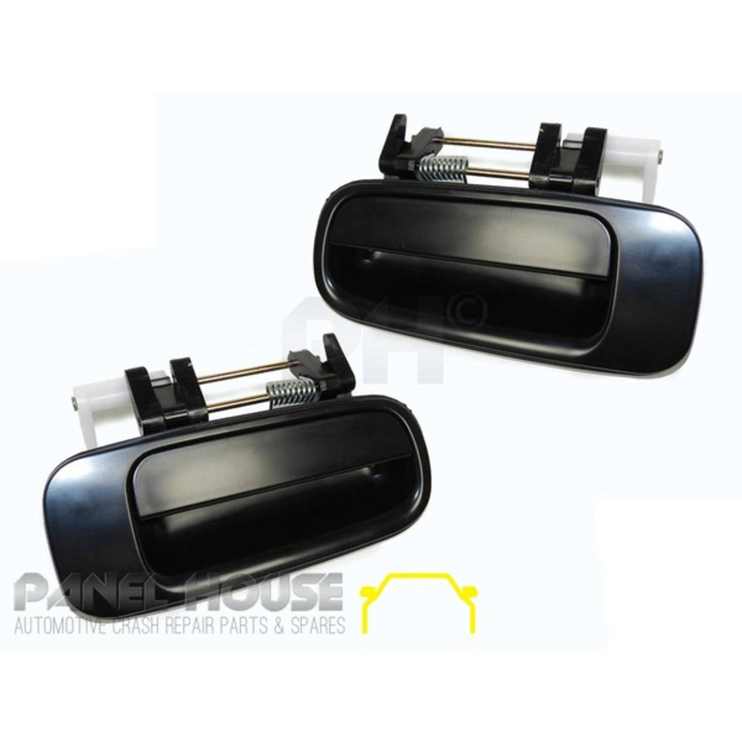 Door Handle PAIR Rear Black Outer Fits Toyota Camry 10 Series 93-97