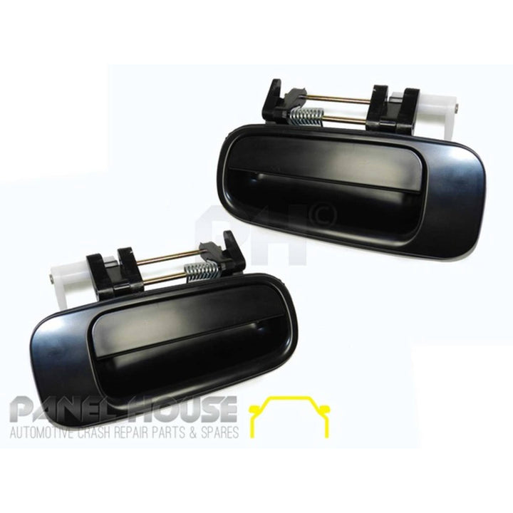 Door Handle PAIR Rear Black Outer Fits Toyota Camry 10 Series 93-97