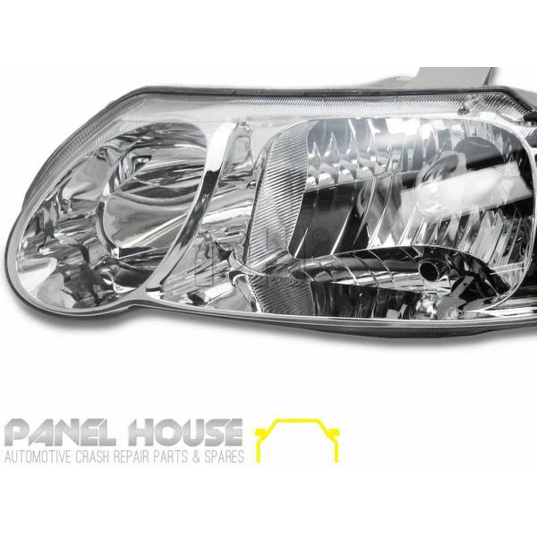 Headlights PAIR Chrome fits Holden Commodore VX VU 2000 - 2002
