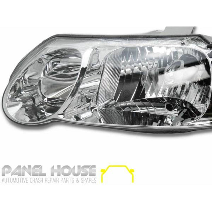 Headlights PAIR Chrome fits Holden Commodore VX VU 2000 - 2002