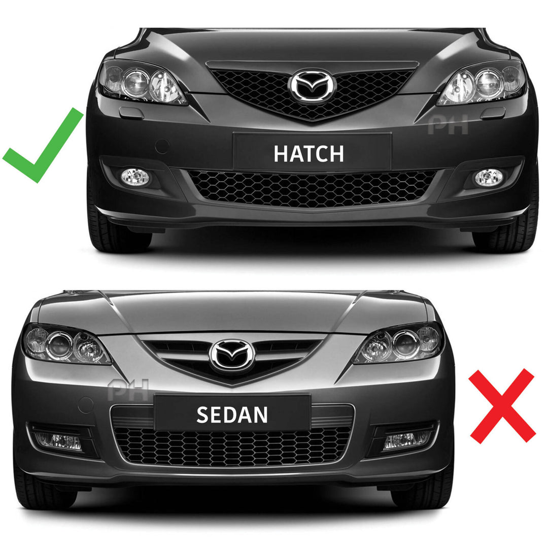 Headlights PAIR Fits Mazda 3 BK Hatch 2003 - 2009