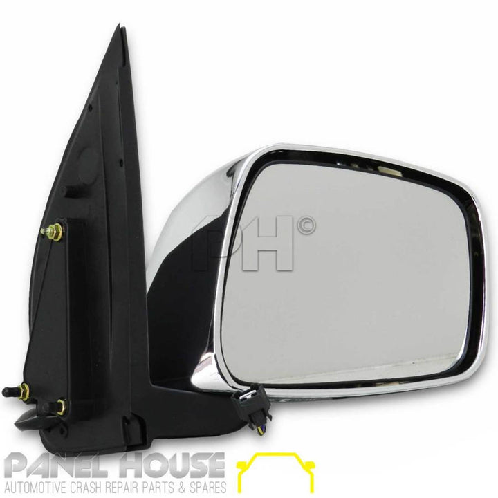 Door Mirrors PAIR Electric Chrome Fits Nissan Navara D40 VSK 2005 - 2010