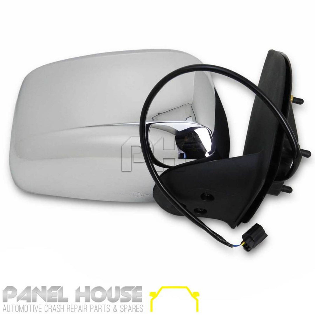 Door Mirrors PAIR Electric Chrome Fits Nissan Navara D40 VSK 2005 - 2010