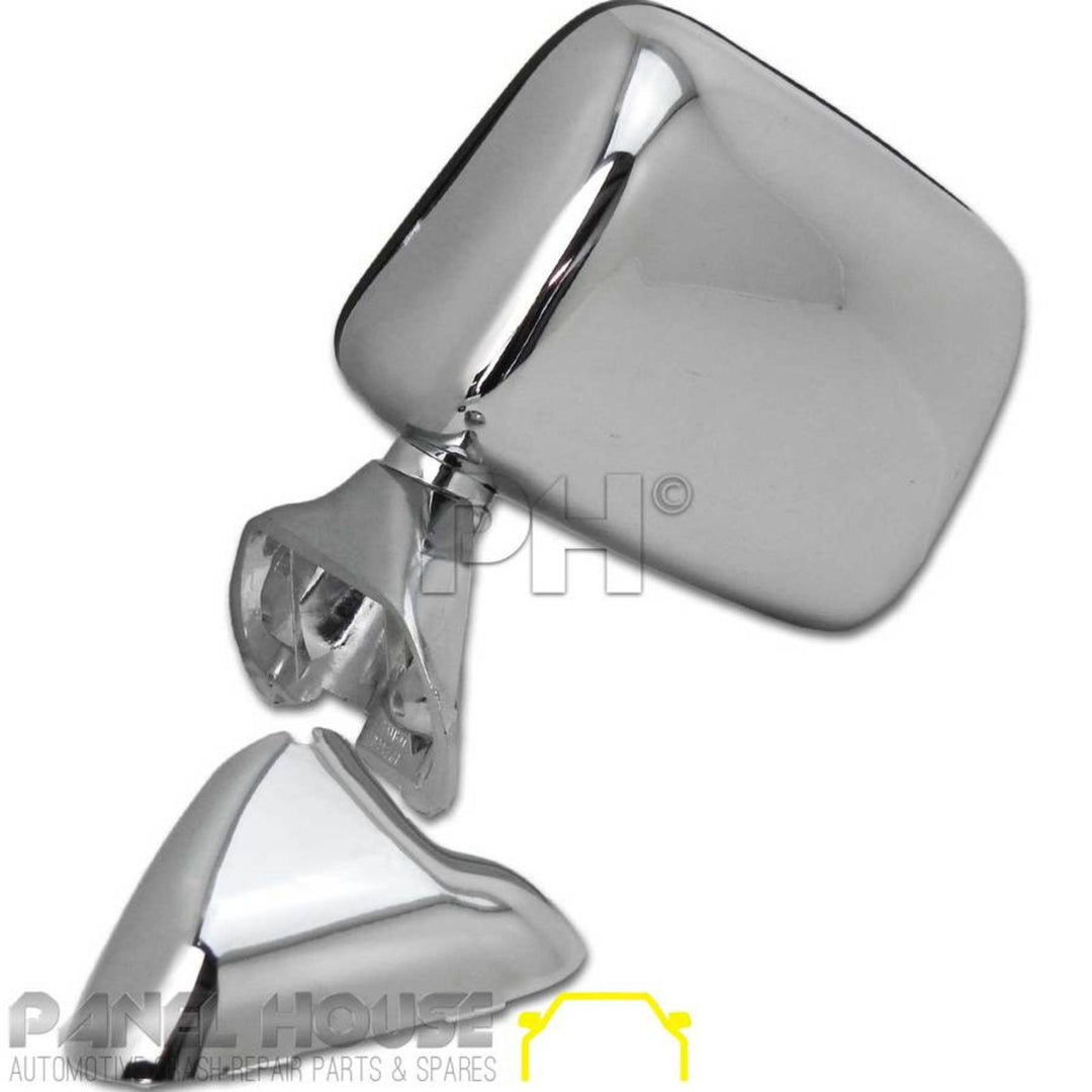 Door Mirror LEFT Chrome Skin Mount With Cap Fits Toyota Hilux  88-97