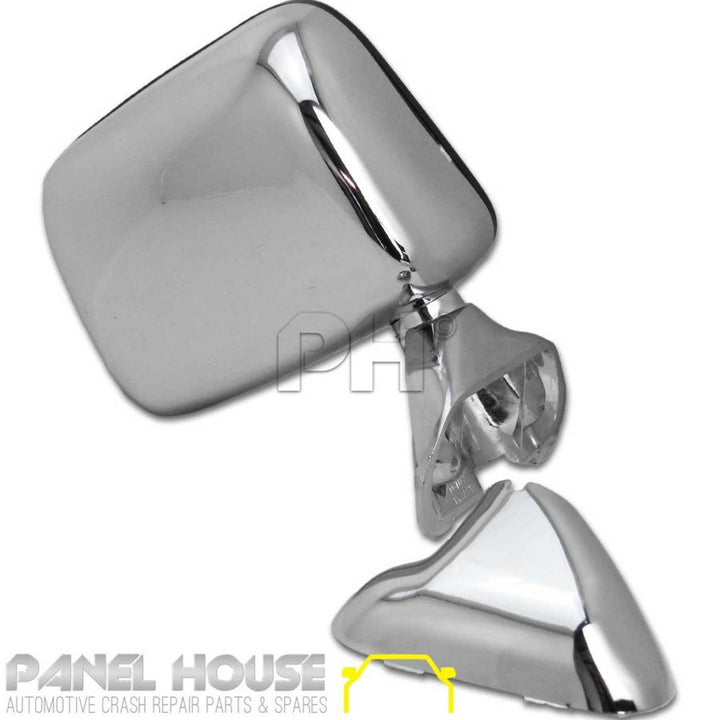 Door Mirror PAIR Chrome Skin Mount With Cap Fits Toyota Hilux 88-97