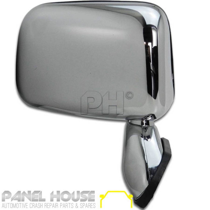Door Mirror PAIR Chrome Skin Mount With Cap Fits Toyota Hilux 88-97