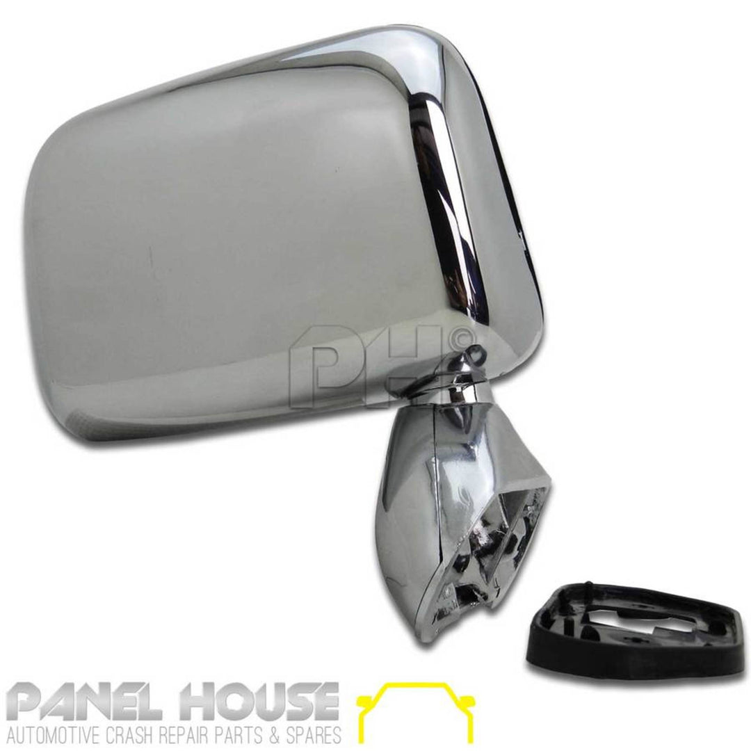 Door Mirror PAIR Chrome Skin Mount With Cap Fits Toyota Hilux 88-97