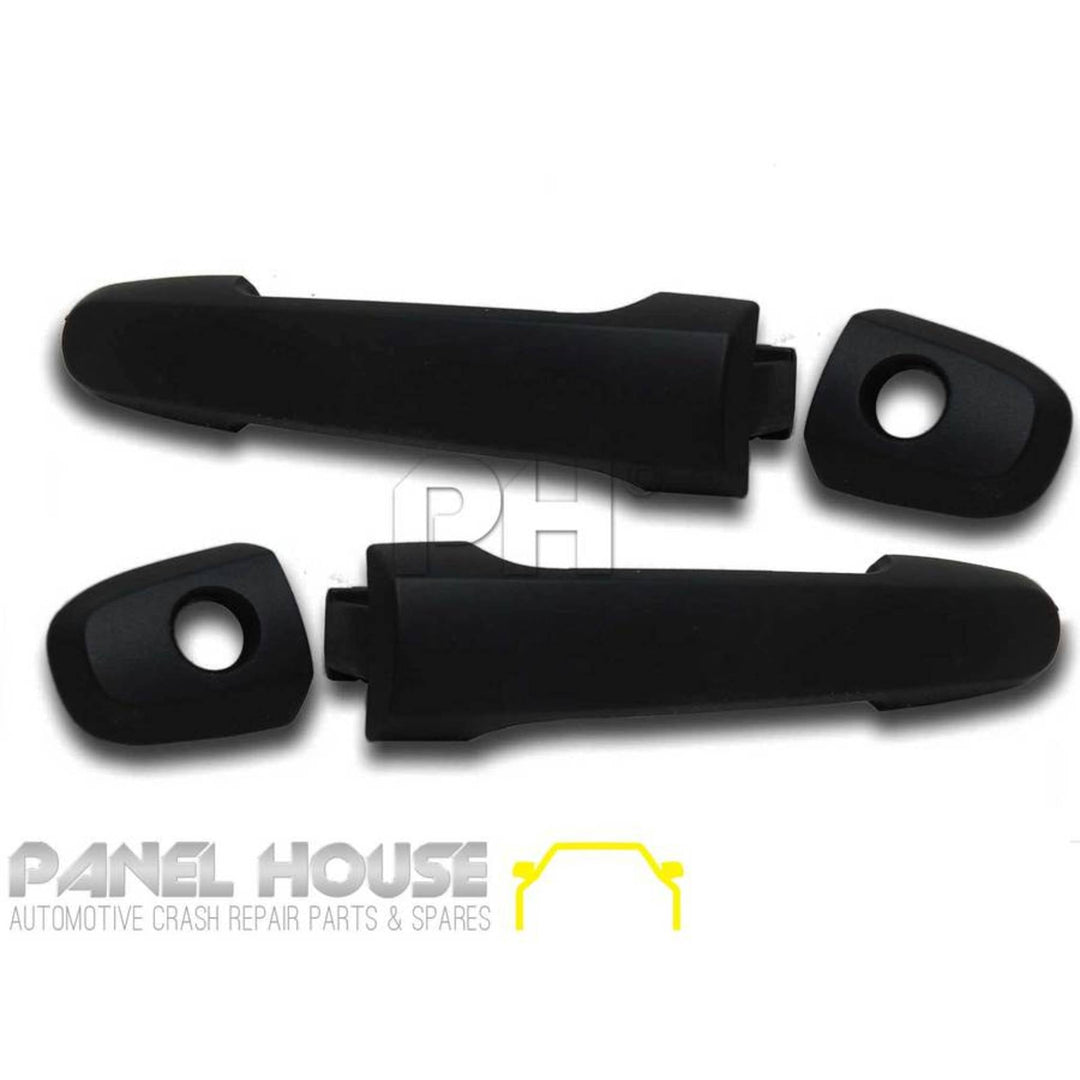 Outer Door Handles PAIR Front Black With KEYHOLE Fits Toyota Hilux N70 2005 - 2015