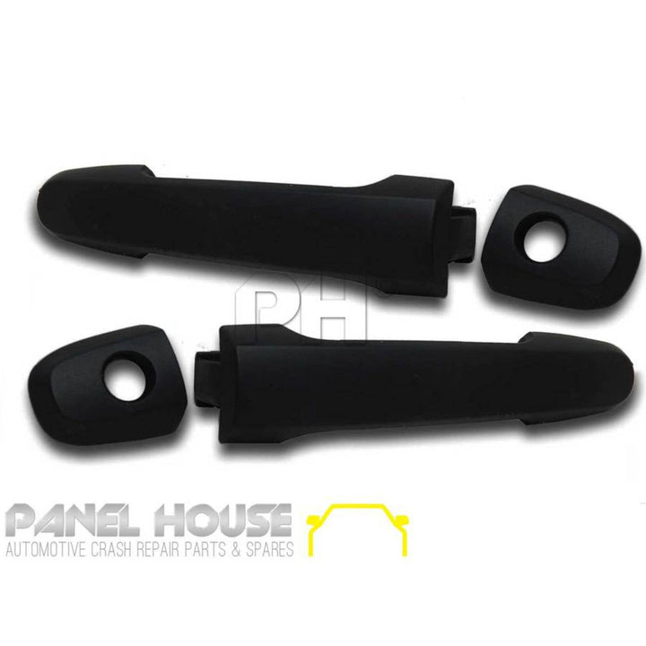 Outer Door Handles PAIR Front Black With KEYHOLE Fits Toyota Hilux N70 2005 - 2015