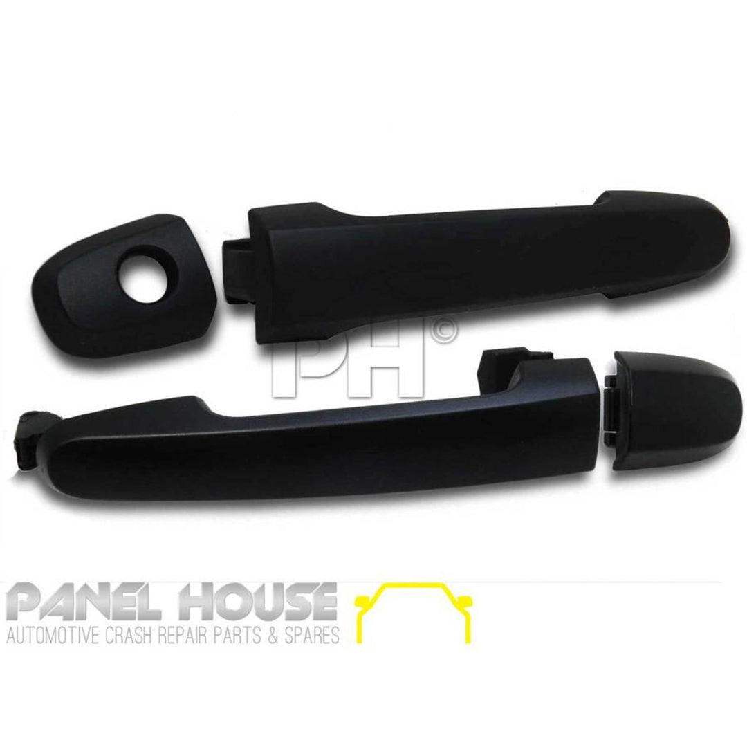 Outer Door Handles PAIR Front Black Fits Toyota Hilux N70 2005 - 2015