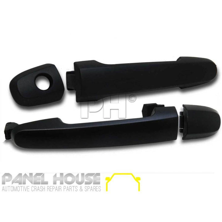 Outer Door Handles PAIR Front Black Fits Toyota Hilux N70 2005 - 2015