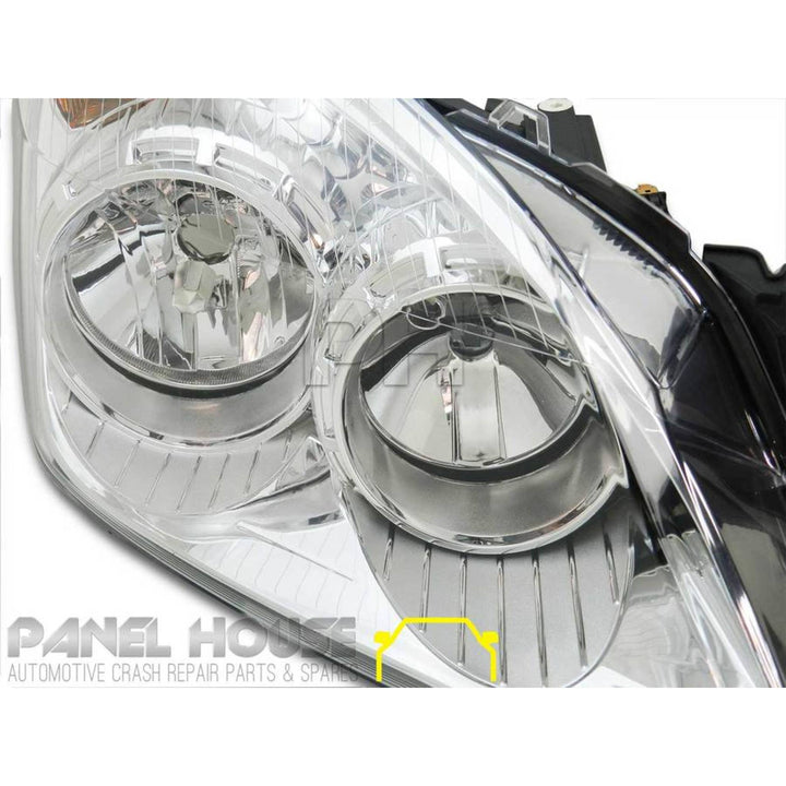 Headlights PAIR Chrome fits Holden AH Astra 2006 - 2009