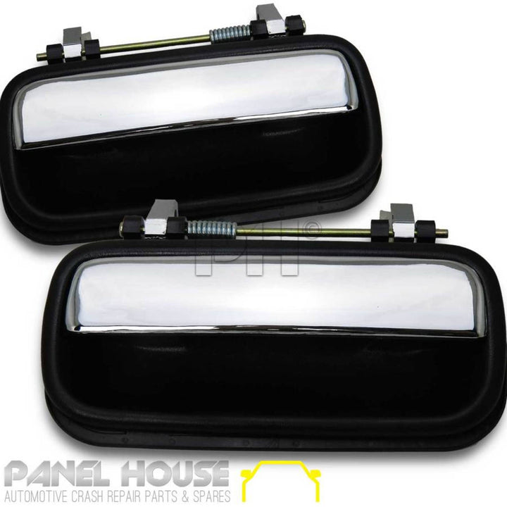 Outer Door Handle SET Chrome & Black Fits Toyota Hilux 1988 - 2005