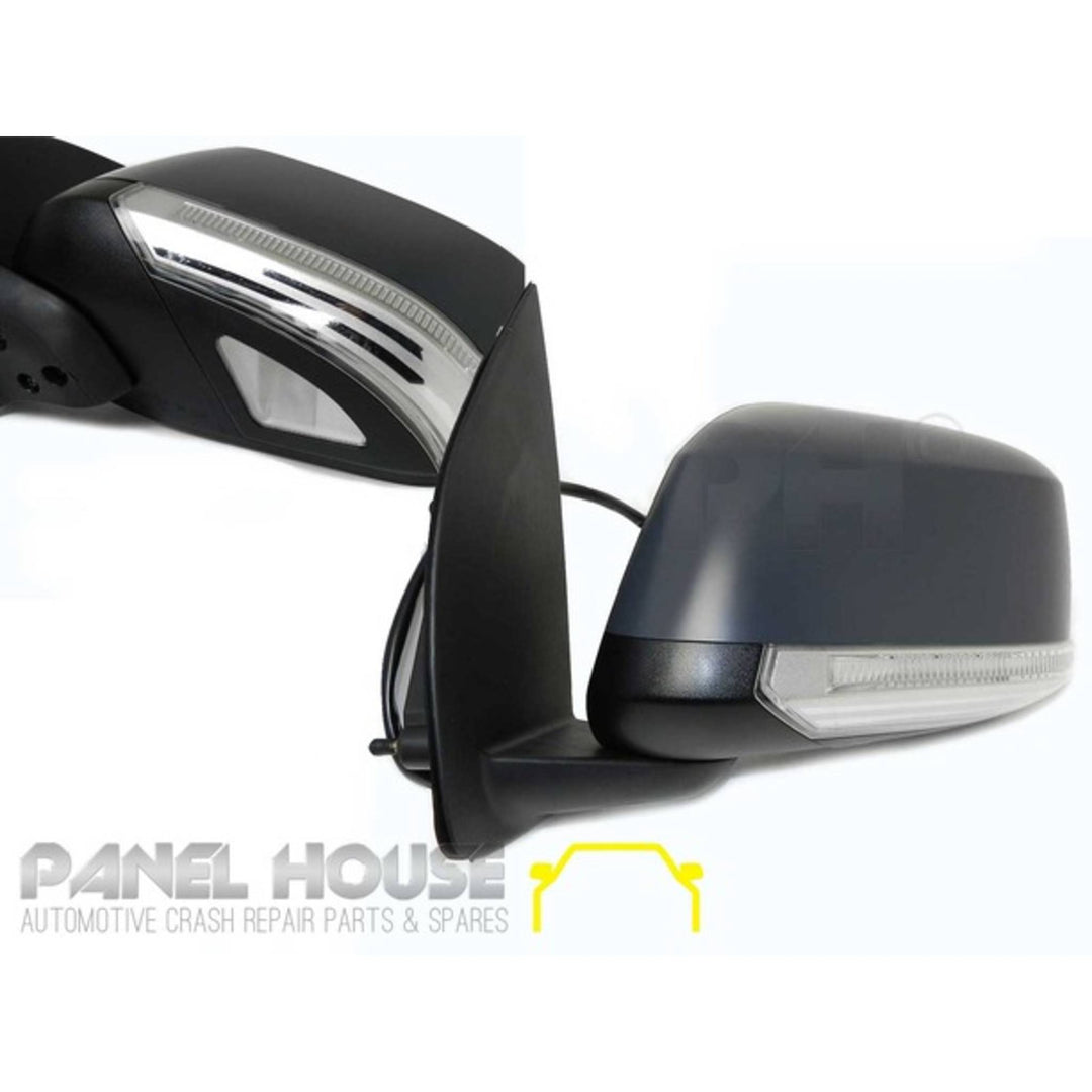 Door Mirrors PAIR Primed Heated Courtesy Light Fits Nissan Navara D40