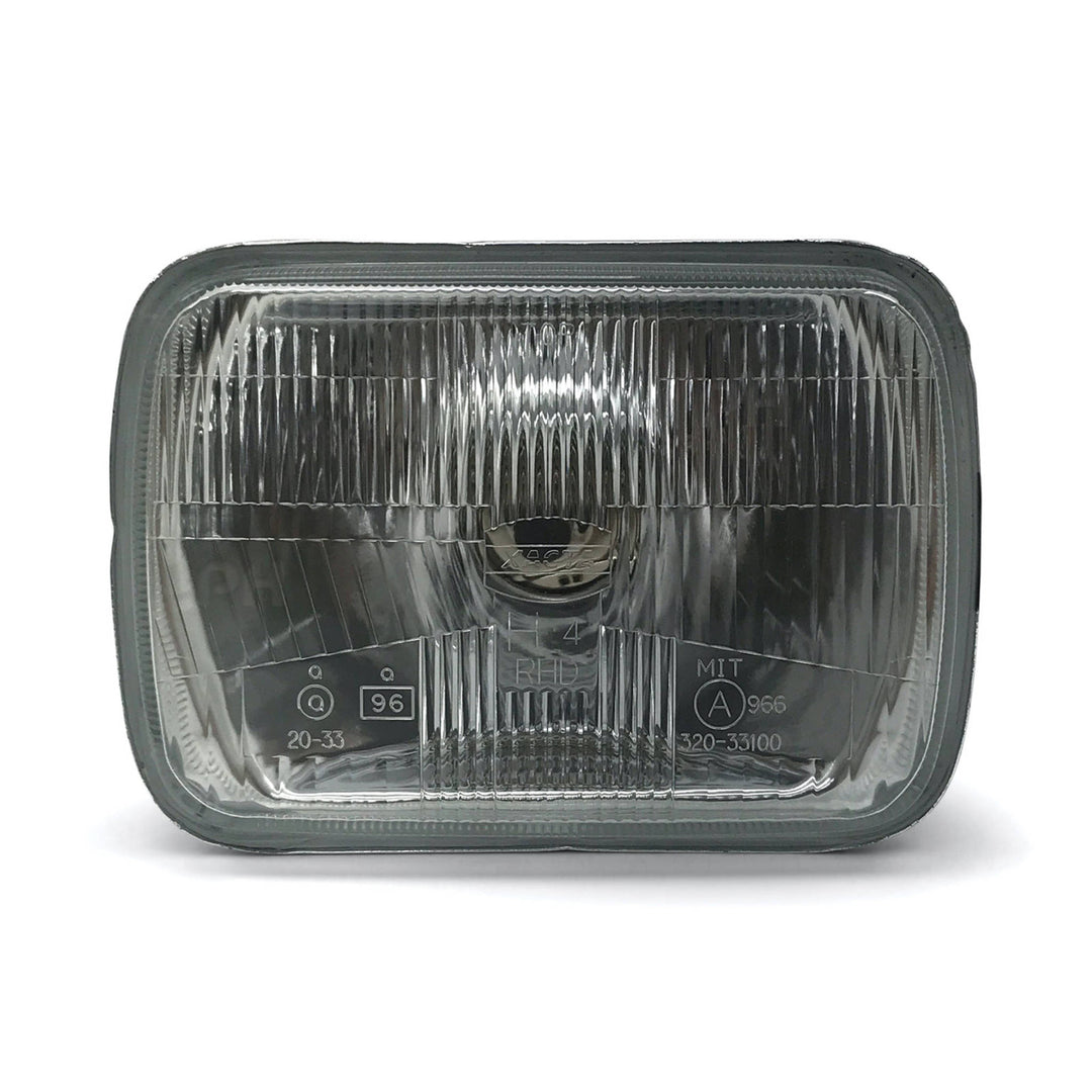 Headlight 7x5 Glass Lens with H4 Bulb fits Toyota Hilux 1983 - 2005