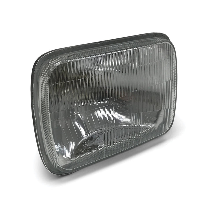 Headlights PAIR 7x5 Glass Lens with H4 Bulbs fits Toyota Hilux 1983 - 2005